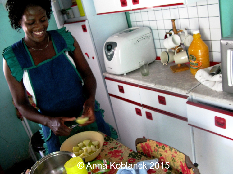 Angela, another friend in Harare, prepares for lunch in her kitchen.