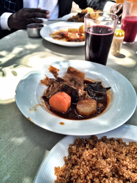 Bissap juice with lunch in Dakar.